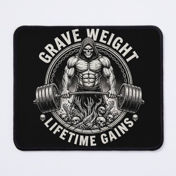 Item preview, Grim Reaper Deadlift Grave Weight Lifetime Gains designed and sold by Skulls & Calaveras.