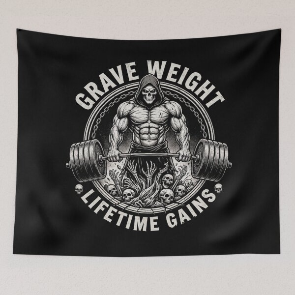 Item preview, Grim Reaper Deadlift Grave Weight Lifetime Gains designed and sold by Skulls & Calaveras.