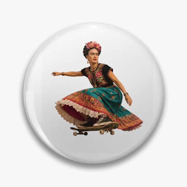Item preview, Frida Kahlo Skateboarder – Floral Art Rebel designed and sold by Unreasonableart.