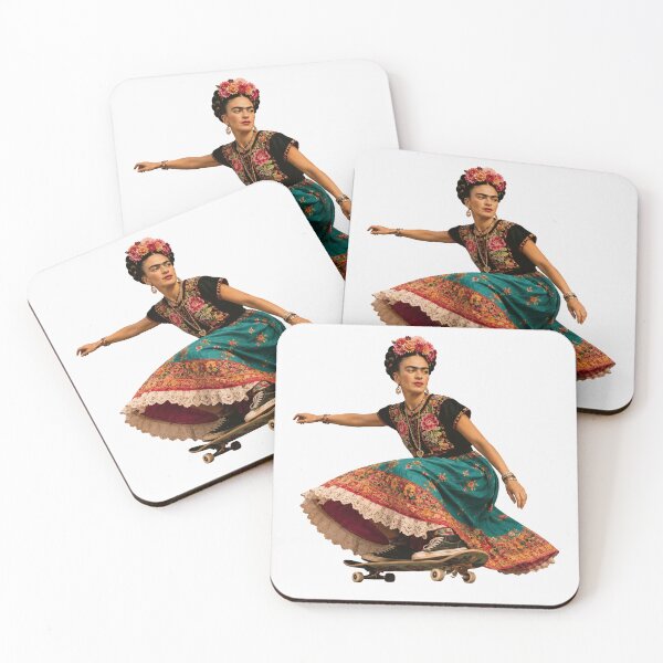 Item preview, Frida Kahlo Skateboarder – Floral Art Rebel designed and sold by Unreasonableart.