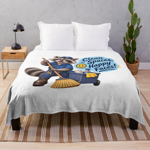 Item preview, Custodian Racoon Clean Spaces, Happy Faces 1A designed and sold by CrumbBumStudio.