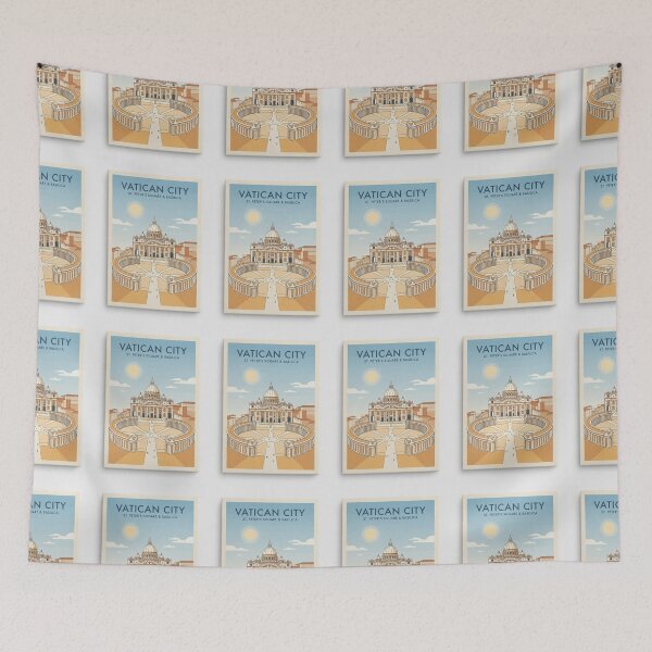 Item preview, Vatican City St. Peter’s Basilica & Square Travel Poster designed and sold by ElartedeNoel.