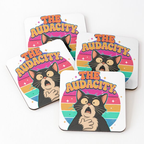 Item preview, The Audacity Funny Shocked Cat Sarcastic Cat Meme designed and sold by Retro Whiskers.