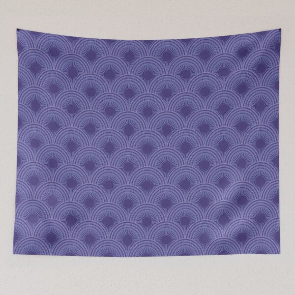 Item preview, Scalloped Suns in Potion Purple and Periwinkle designed and sold by YesterdayColl.