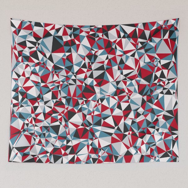 Item preview, Red, White, Blue, Black & Gray Triangular Mosaic Pattern Design designed and sold by DymondDesigns.