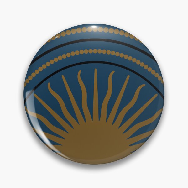 Item preview, Scalloped Suns in Poseidon Blue and Antique Gold designed and sold by YesterdayColl.