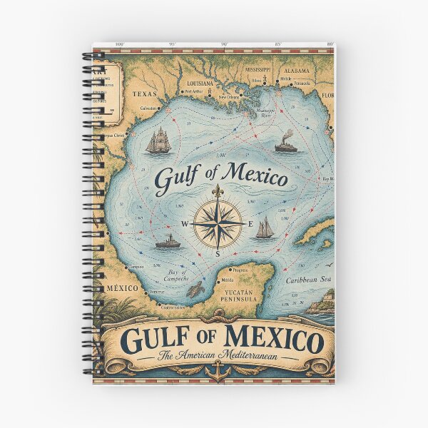 Item preview, Gulf of Mexico – The American Mediterranean Vintage Nautical Chart designed and sold by Past in Threads.