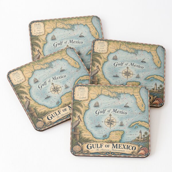 Item preview, Gulf of Mexico – The American Mediterranean Vintage Nautical Chart designed and sold by Past in Threads.