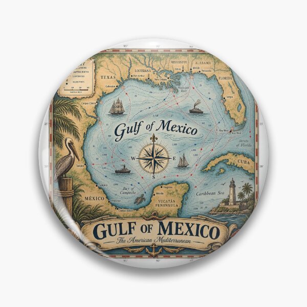 Item preview, Gulf of Mexico – The American Mediterranean Vintage Nautical Chart designed and sold by Past in Threads.