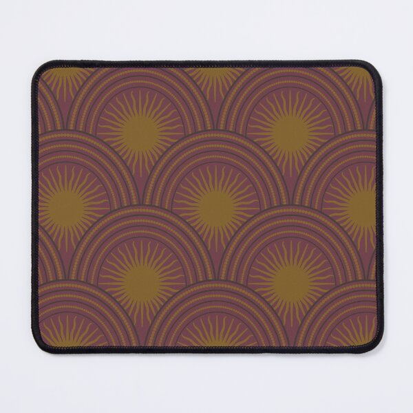 Item preview, Scalloped Suns in Oxblood and Antique Gold designed and sold by YesterdayColl.