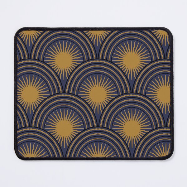 Item preview, Scalloped Suns in Navy Blue and Antique Gold designed and sold by YesterdayColl.