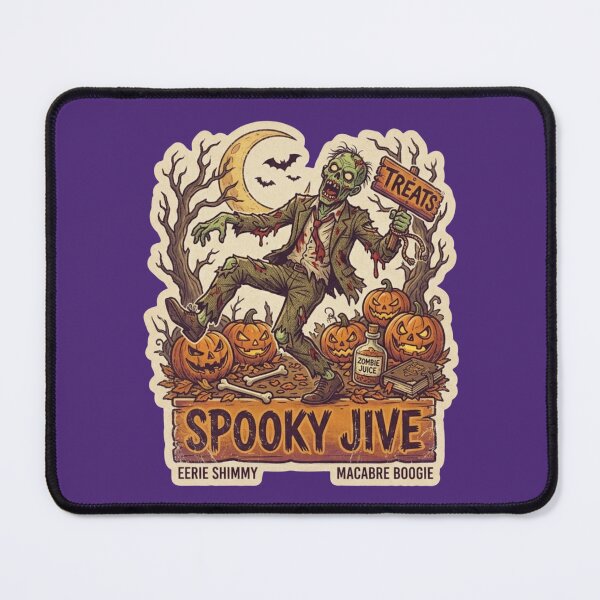 Item preview, Spooky Jive Dancing Zombie and Pumpkins Halloween Art designed and sold by NikBrin Prevail .