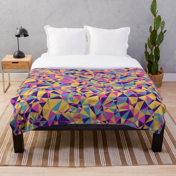 Item preview, Pink, Purple, Yellow, Gold & Blue Triangular Mosaic Pattern Design designed and sold by DymondDesigns.