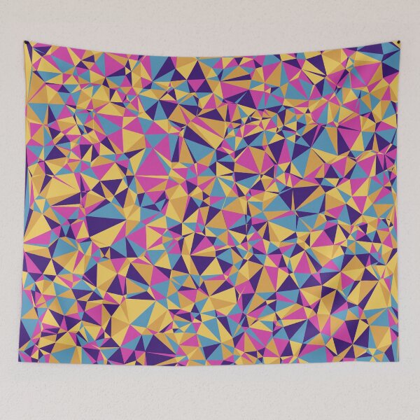 Item preview, Pink, Purple, Yellow, Gold & Blue Triangular Mosaic Pattern Design designed and sold by DymondDesigns.