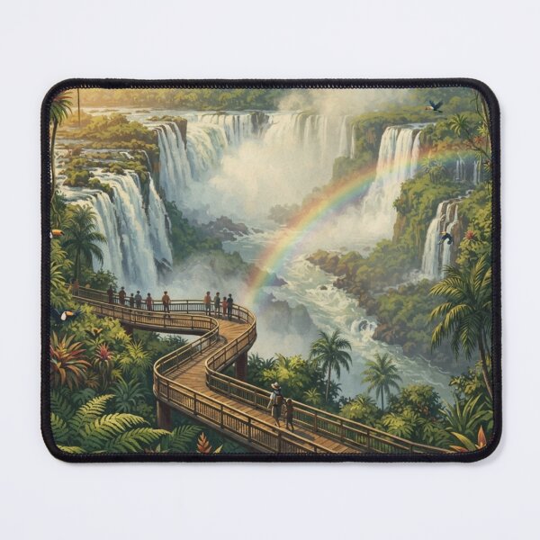 Item preview, Iguaçu Falls – Vintage Brazil Travel Poster designed and sold by ElartedeNoel.