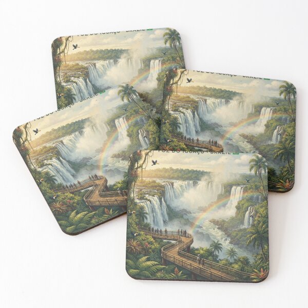 Item preview,  Iguaçu Falls – Vintage Brazil Travel Poster designed and sold by ElartedeNoel.