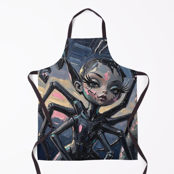 Item preview, Spider Girl Long Eyelashes Raptor Bowtie Impasto Dark Art designed and sold by LujziWorld.