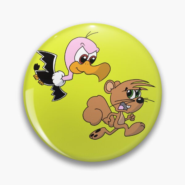 Item preview, Cute Kawaii Scooter the Squirrel Running From Quick Vulture designed and sold by CozyCritters8.