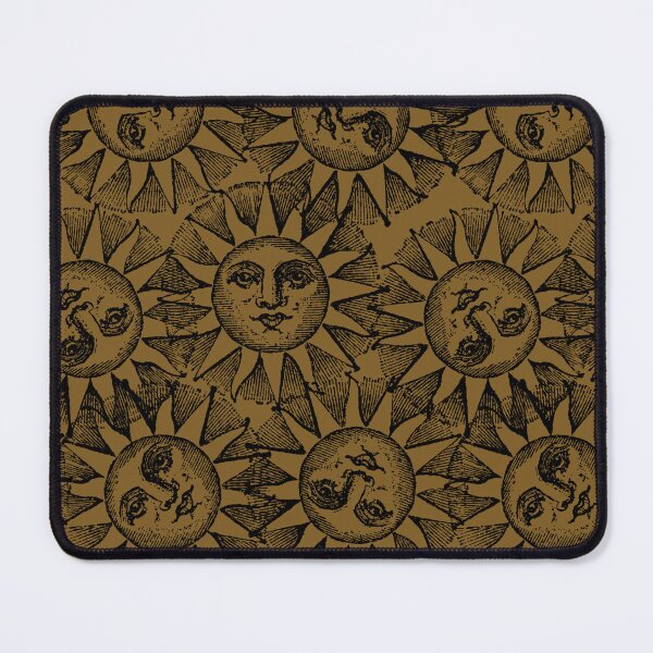 Item preview, Whimsigoth Woodcut Sun in Antique Gold designed and sold by YesterdayColl.