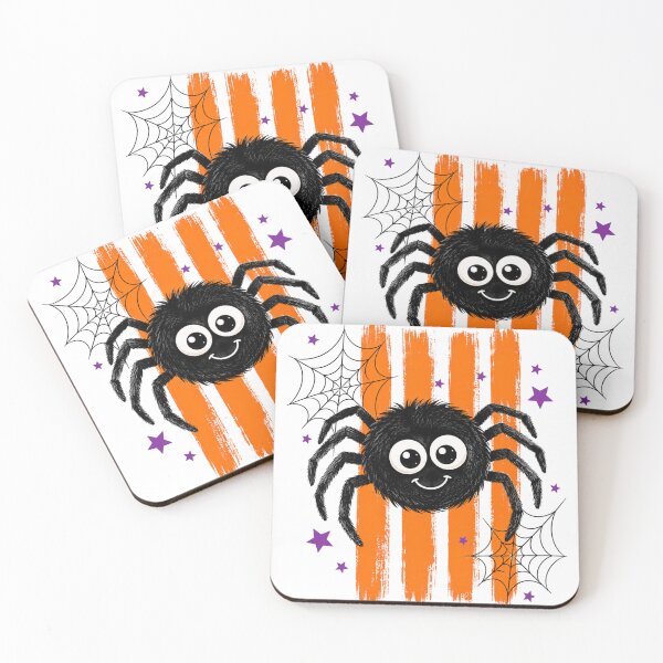 Item preview, spider Halloween spider with cute spooky web art designed and sold by ROUX-ART.