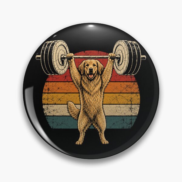 Item preview, Golden Retriever Weightlifting Vintage Gym Dog Retro Fitness designed and sold by Moizento.