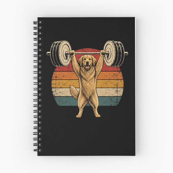 Item preview, Golden Retriever Weightlifting Vintage Gym Dog Retro Fitness designed and sold by Moizento.
