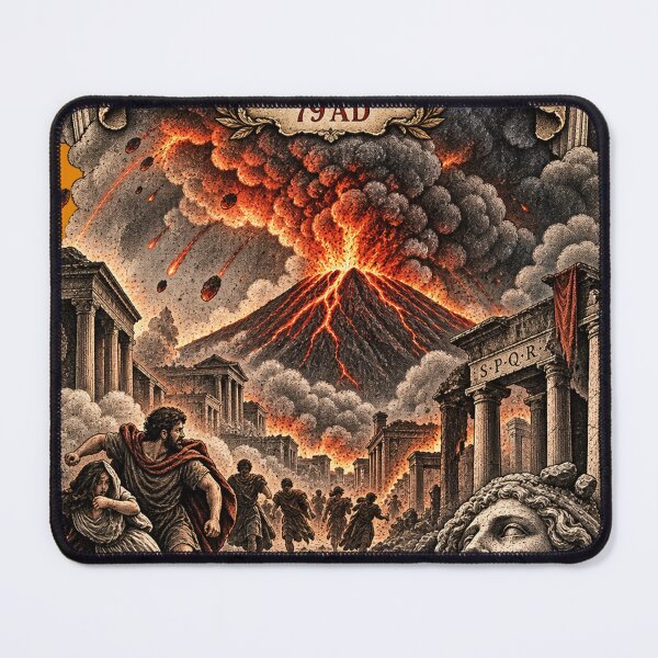 Item preview, Pompeii 79 AD – Mount Vesuvius Eruption Vintage Historical Engraving designed and sold by LmonioressXxx.