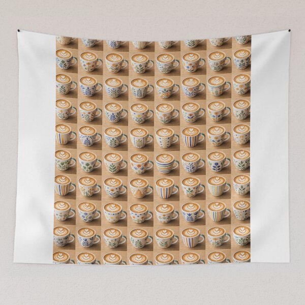 Item preview, Repeating Pattern Of Coffee Cups designed and sold by Home Decor Art.