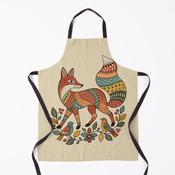 Item preview, Gond-Inspired Red Fox with Botanical Patterns and Birds designed and sold by MAD's Recreation Studio.