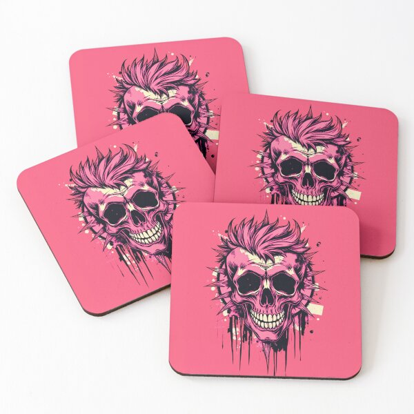 Item preview, Pink Punk Skull Mohican - Distressed Gritty Streetwear Graphic designed and sold by ERODED SELF.