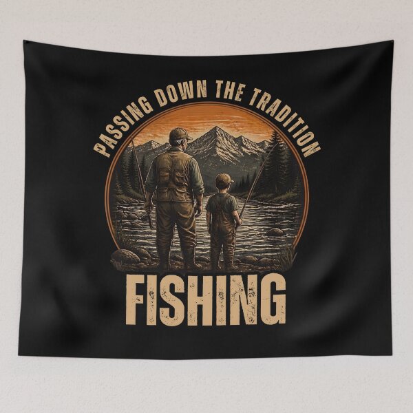Item preview, Passing Down The Tradition Fishing Vintage Outdoor Apparel designed and sold by LeSoniPapaPrint.