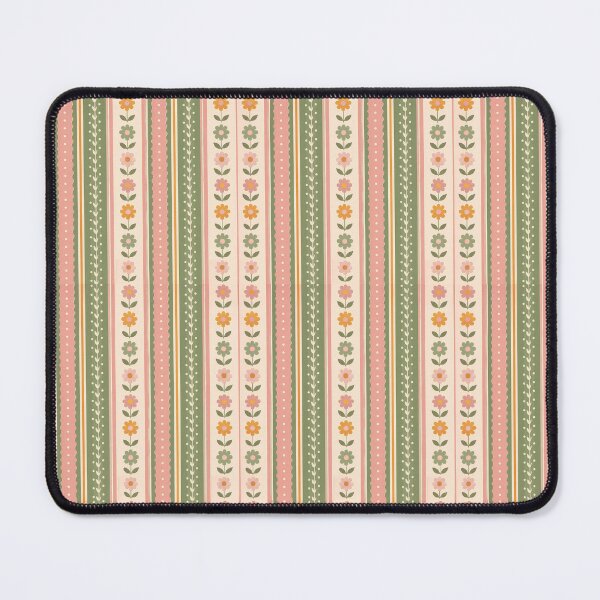 Item preview, Floral Striped Pattern Sage Green Pink Cream designed and sold by ITCHAWAWAA.