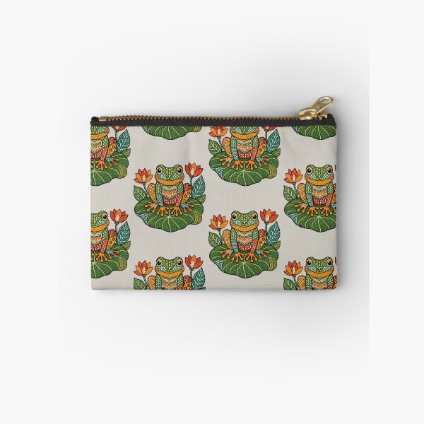 Item preview, Gond-Inspired Tree Frog on Lotus Leaf designed and sold by  MAD's Recreation Studio.