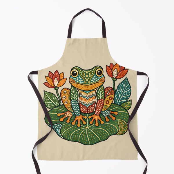 Item preview, Gond-Inspired Tree Frog on Lotus Leaf designed and sold by MAD's Recreation Studio.