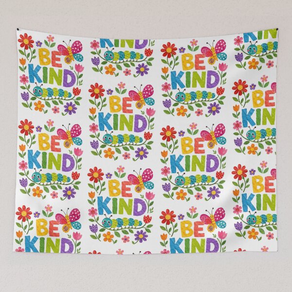 Item preview, Be Kind Caterpillar Butterfly Floral Watercolor designed and sold by metalsnak.
