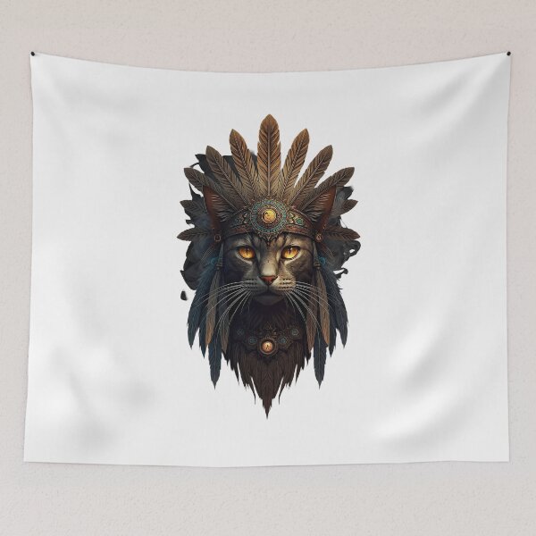 Item preview, Mystical Shamanic Cat Spiritual Tribal Art Edition Two designed and sold by VisualVerseLab.