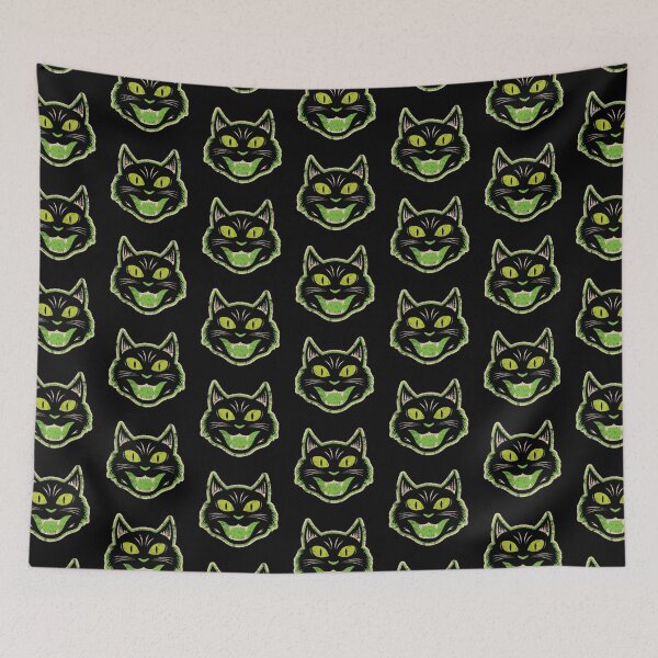 Item preview, Halloween Retro Cat (Green) designed and sold by Hanzo Design.