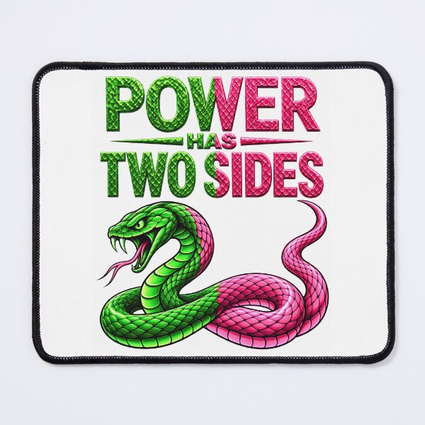 Item preview, Power Has Two Sides Snake – Red & Blue Reptile designed and sold by ArtSpark Studio.