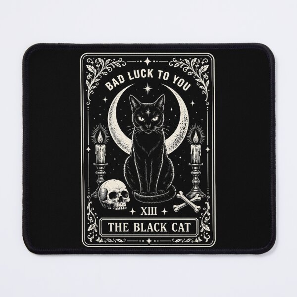 Item preview, Black Cat Gothic Vintage Moon Tarot Poster designed and sold by ROUX-ART.