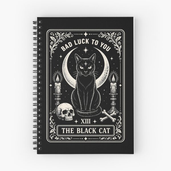 Item preview, Black Cat Gothic Vintage Moon Tarot Poster designed and sold by ROUX-ART.