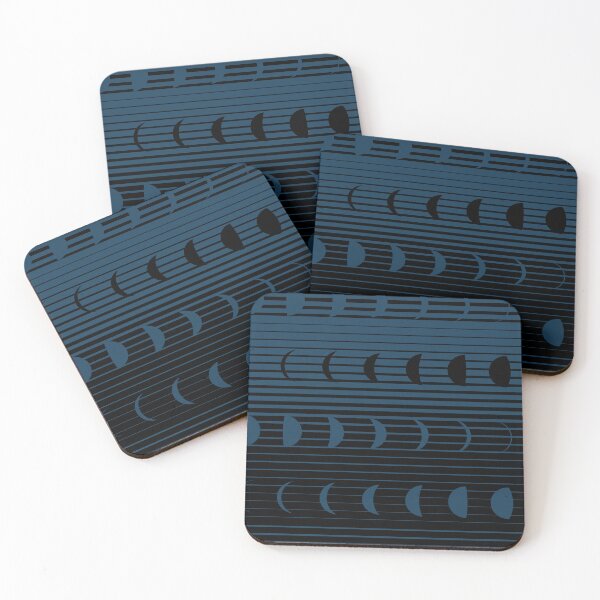 Item preview, Moon Phase Gradient in Black and Poseidon Blue designed and sold by YesterdayColl.