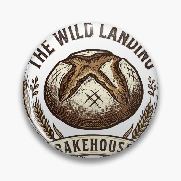 Item preview, The Wild Landing Bakehouse Vintage Woodcut Badge Design designed and sold by TheWildLanding.