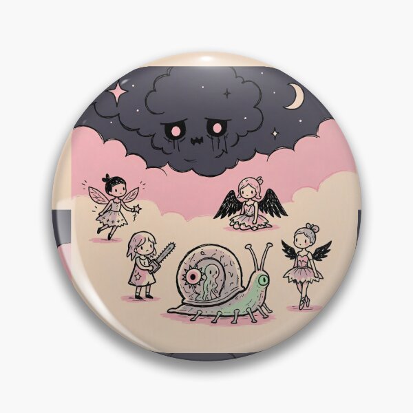 Item preview, Chainsaw Girl Pastel Goth Fairies Alien Snail Sad Cloud Art designed and sold by LujziWorld.