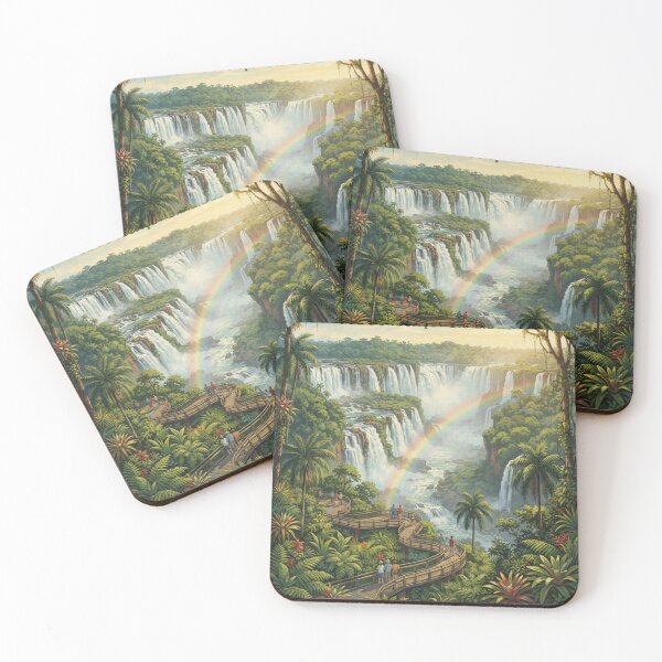 Item preview, Iguaçu Falls – Vintage Brazil Travel Poster designed and sold by ElartedeNoel.