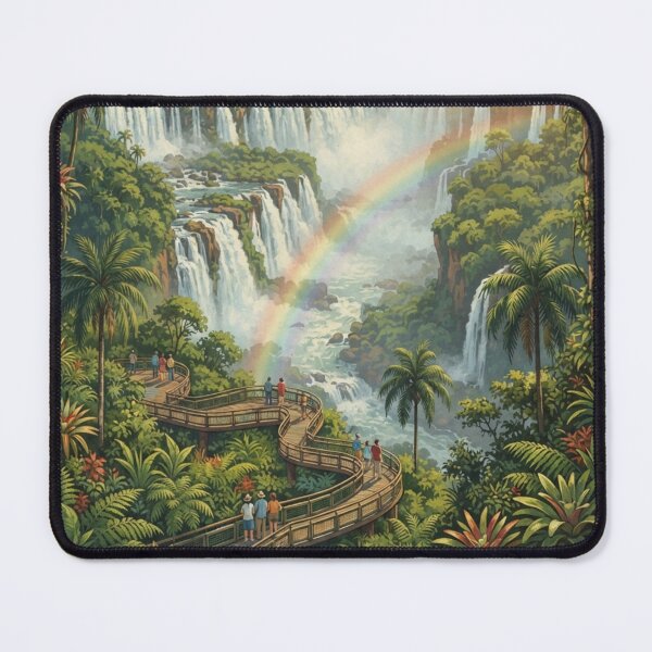 Item preview, Iguaçu Falls – Vintage Brazil Travel Poster designed and sold by ElartedeNoel.