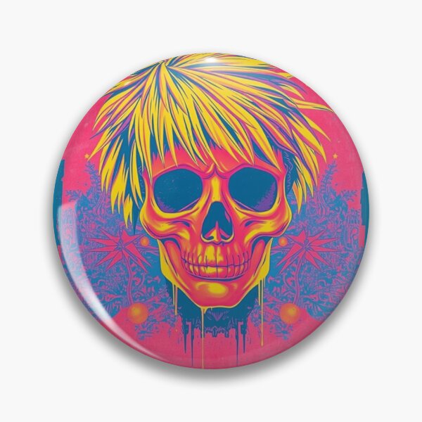 Item preview, Retro Neon Skull Spiky Hair - Tropical Pop Art Graphic designed and sold by ERODED SELF.