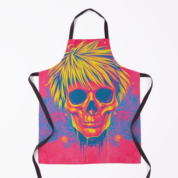 Item preview, Retro Neon Skull Spiky Hair - Tropical Pop Art Graphic designed and sold by ERODED SELF.