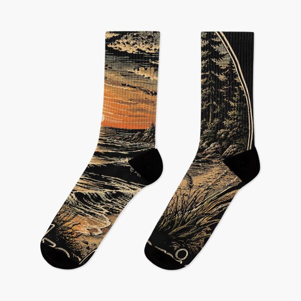 Item preview, Lake Ontario Sunset Retro Forest Landscape designed and sold by beoldfashioned.