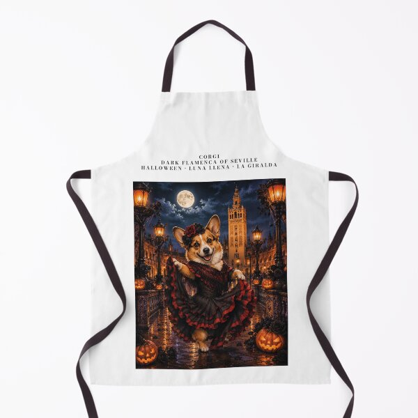 Item preview, Dark flamenco Corgi in Seville at night with a full moon designed and sold by Nomad-Paws.