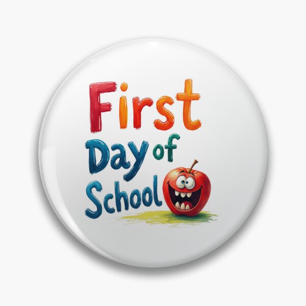 Item preview, First day of school painted letters with funny apple designed and sold by Prints by Mat.